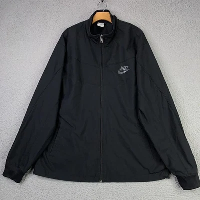 Chaqueta Nike Para Hombres XXL Negra NSW Ropa Deportiva Cremallera Completa Malla Forrada Cortavientos Swoosh Foto 1 de 4