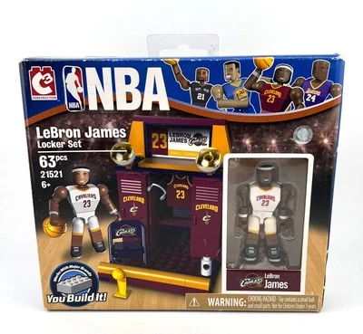 2016 NBA Cavaliers LeBron James Locker Set 63pc Building Set - NEW - Image 1 of 4