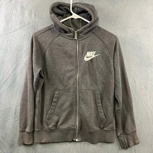 Nike Kids Large Shacket Hood Full Zip Distressed Embroidered Logo Grunge Skater - Picture 1 of 15