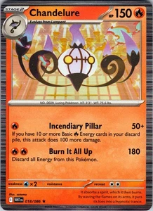 Chandelure #018/086 SV: White Flare Holo Raro Pokemon Juego de Cartas Coleccionables Casi Nuevo - Imagen 1 de 2