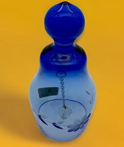 Vintage atemberaubende Kobalt💙Lausitzer Kristall mundgeblasene mundgeblasene Glasglocke EUC - Bild 1 von 24