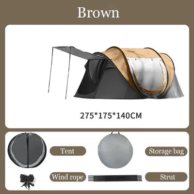 Tienda túnel emergente automática al aire libre tienda de campaña de construcción rápida de un toque grande para 4-8 personas Foto 1 de 4