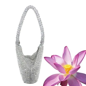-borsa a tracolla intarsiata viaggio miss donna pochette triangolo strass - Foto 1 di 11