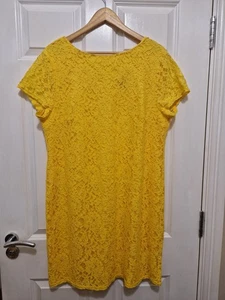 Dorothy Perkins Yellow Lace Dress Wedding Cruise Party Occasion Size 18 - Picture 1 of 8