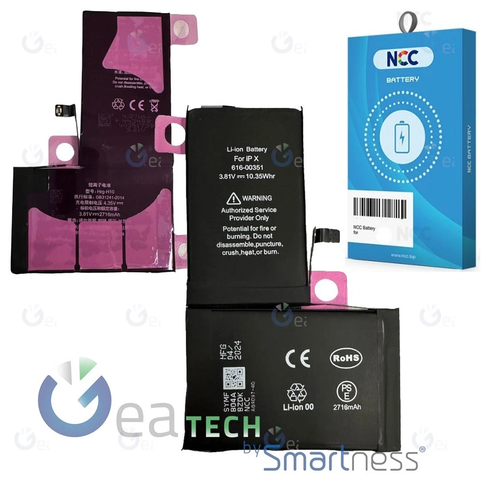 BATTERIA PER APPLE IPHONE X A1865 A1901 NCC RICAMBIO PILA 2716mAh | ZY CHIP