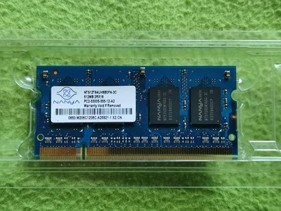 Nanya 512MB PC2-5300S DDR2-667 NT512T64UH8B0FN Laptop RAM Memory So-DIMM Retro - Image 1 of 3
