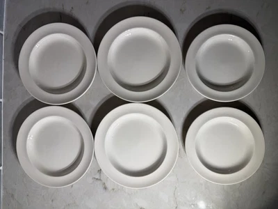 Lote de 6 pratos brancos Wedgwood Queen’s Ware (4 saladas 7” + 2 pães 6”) Inglaterra - Imagem 1 de 4