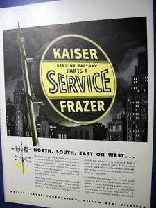 Pubblicità auto Kaiser-Frazer large-mag 1948 - "Ricambi e assistenza originali di fabbrica" - Foto 1 di 1