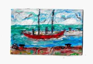 2024 acrylic "Newlyn 1963 " by Bill Payne.Mary Jewels style - Picture 1 of 1