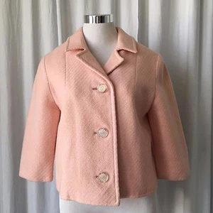 Vintage 60's pink cropped jacket Jackie O size S/M - Picture 1 of 5