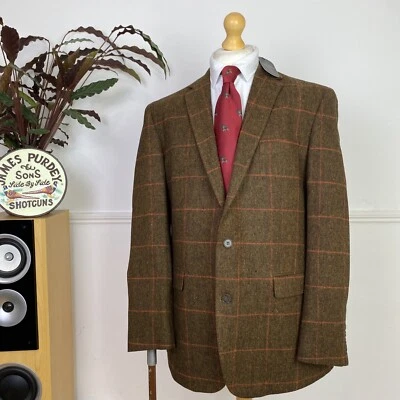 Samuel Windsor BNWT Men’s Check Windowpane Tweed Blazer Hacking Sport Jacket 44R - Image 1 of 4