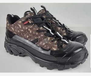 Burberry Arthur Monogram Print Sneakers Size 4 Bridle Brown Trainers Chunky - Imagen 1 de 10