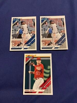 2019 Donruss SP Variant Card Lot Mike Trout Photo Ronald Acuna Jr Nickname + Bas - Image 1 of 4