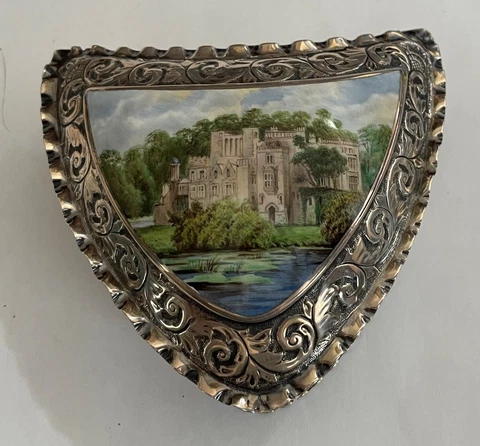 Antique Birmingham Sterling Silver Jewelry Trinket Box Cover