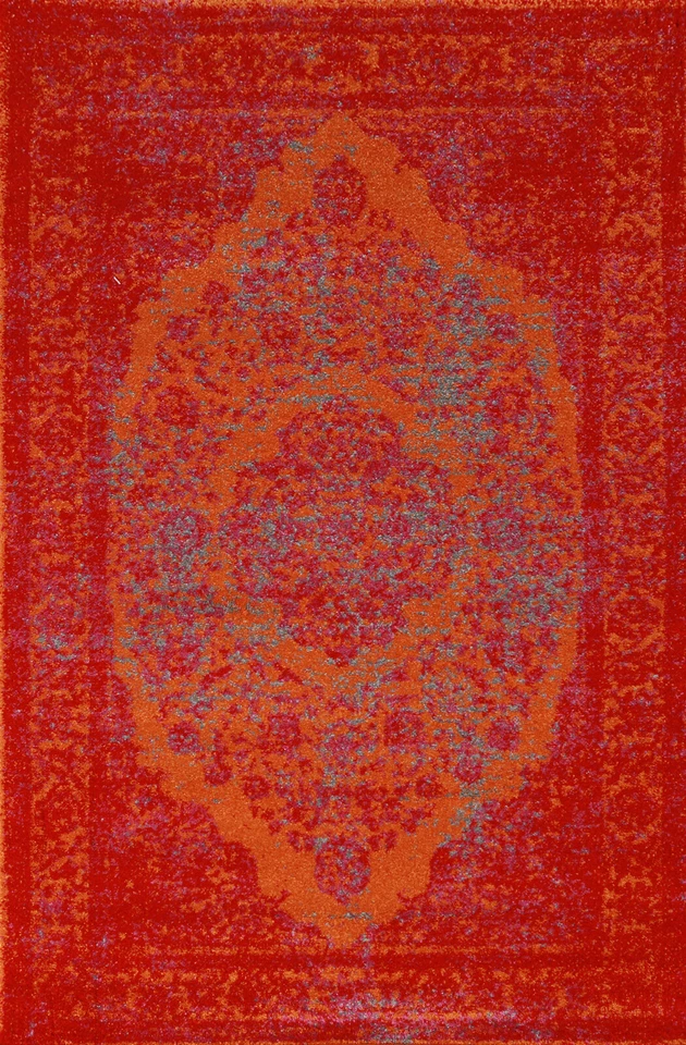 Floral Orange/ Red Transitional Oriental Rug 4x6 Turkish Carpet - Image 1 of 4