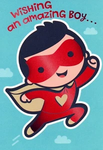 Cute VALENTINE'S DAY Card FOR BOY, Super Hero — American Greetings + Envelope - Picture 1 of 4