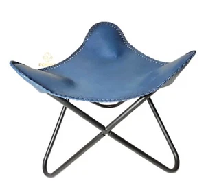 Blue Triangle Shape Home & Garden Comfortable Footstool–Leather Ottoman PL2-143 - Picture 1 of 4