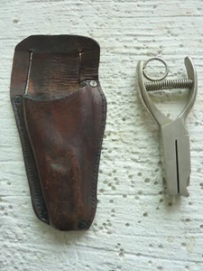 Vintage RAILROAD Conductor Ticket Handheld Puncher BV Bonney Vehslage w/ Pouch - Picture 1 of 13