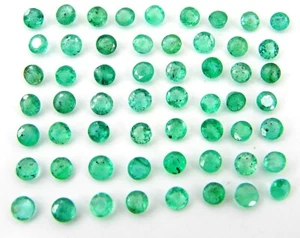 7.90 Ct Natural Green Emerald Gemstone Stone Round Cut 57 Pcs Stone Lot - 22809 - Picture 1 of 2