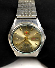Vintage Orient AAA Crystal 21J Automatic 46941 Day/Date Gold Dial Men's Watch