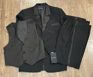 Black n Bianco Signature Boys' Slim Fit Suit Complete Outfit W/ Vest size 20 D4 - Picture 1 of 13