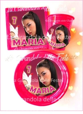 KIT24 PIATTI BICCHIERI Anna Pepe con Nome- Festa Party Baddie Decorazione Tavola - Immagine 1 di 3