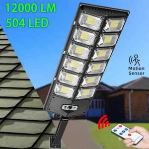 504 LED Commercial 1000000LM Outdoor Dusk to Dawn Solar Street Light Road Lamp - Picture 1 of 12
