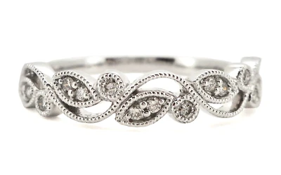 14K WHITE GOLD .13CTW ROUND DIAMOND BAND - Image 1 of 4