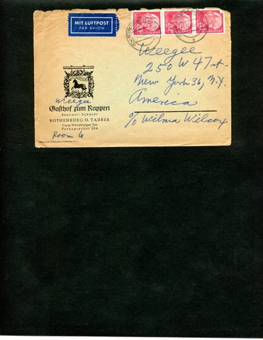 WEEGEE (ARTHUR FELLIG) TWICE SIGNED HANDWRITTEN ENVELOPE, AMERICAN PHOTOGRAPHER Cover