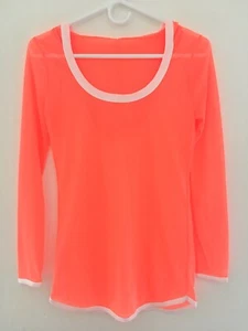 Women's XXS XS 00 0 Neon Multicolor See Through Hoodie Long Sleeves Top Blouse - Picture 1 of 5
