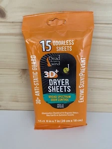Dead Down Wind 3D+ Broad Spectrum Odor Control Dryer Sheets - Picture 1 of 4