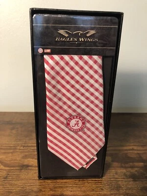 Corbata Eagles Wings Classic Alabama Crimson Tide Neck - Rayas rojas y blancas *NUEVA* Foto 1 de 3