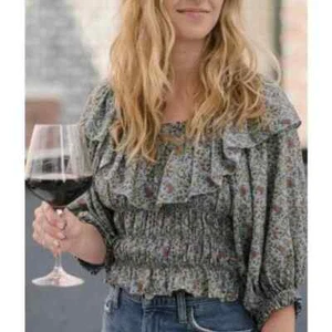 Doen Women Luce Blue Tisbury Paisley Floral Printed Cotton Blouse Tunic Top S - Picture 1 of 15