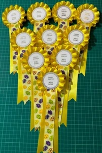 10 X 1 Tier Easter Themed Well Done Rosettes with Printed Tail - Picture 1 of 2