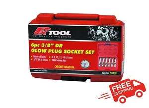 PKTOOL 6 piece 3/8 inch DR Glow Plug Socket Set - Picture 1 of 2