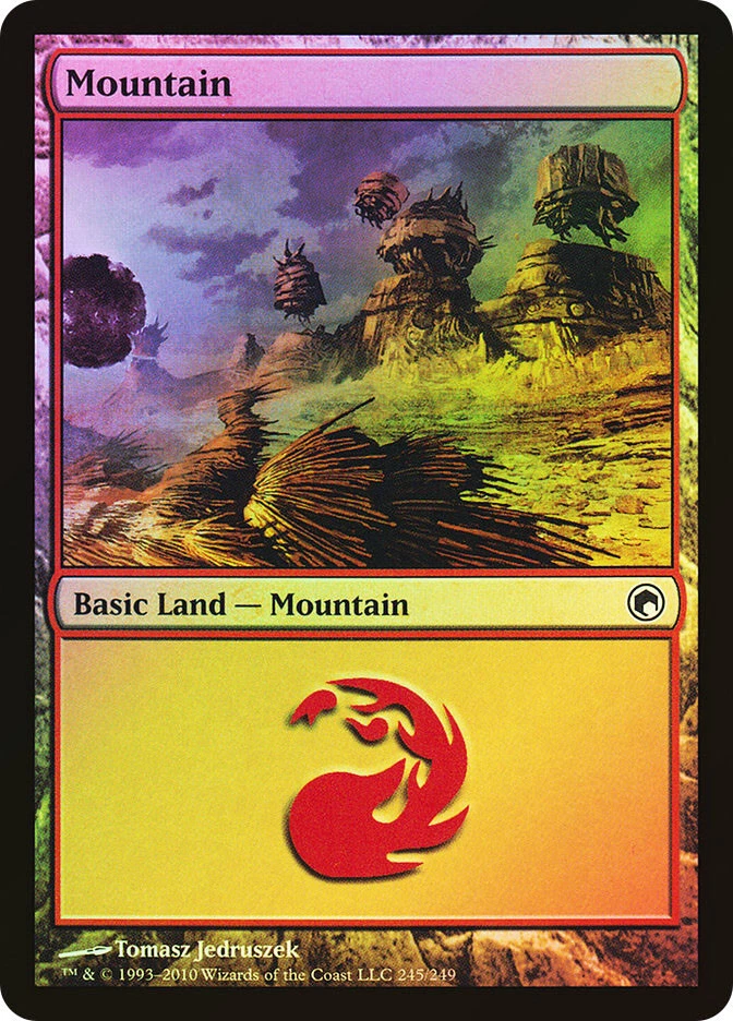 MTG FOIL Mountain 245  - Scars of Mirrodin #245 - Image 1 of 1