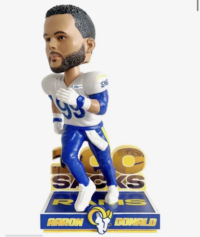 Aaron Donald Los Angeles Rams 100 Sacks Bobblehead FOCO Limited Ed Numbered /100 Cover