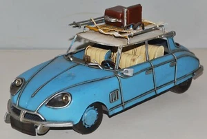 Auto Lamiera Nostalgia Modellino Oldtimer Marca Citroen DS 19 Bagagli Sul Tetto - Foto 1 di 4