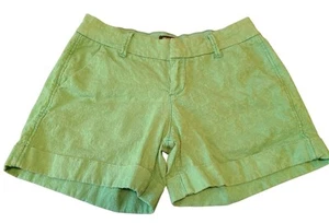 Dear John Green Summer Shorts Green Jacquard Cuffed Womens size 29 Hampton - Picture 1 of 6