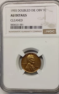 1955 Double die obv. NGC AU details cleaned - Picture 1 of 4
