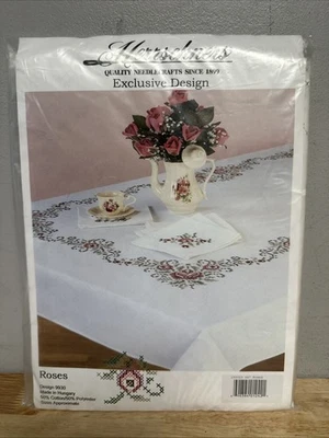 Herrschners Needlepoint #9930 Roses Tablecloth 68” Round - New Sealed - Image 1 of 2