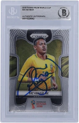 Neymar Jr. Brazil National Team Signed 2018 Panini World Cup Russia #25 BAS Card - Image 1 of 2