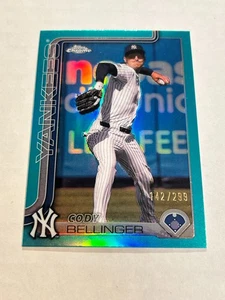 2025 Topps cromo Cody Bellinger 142/299 refractor acuático Yankees SP TT1 - Imagen 1 de 2