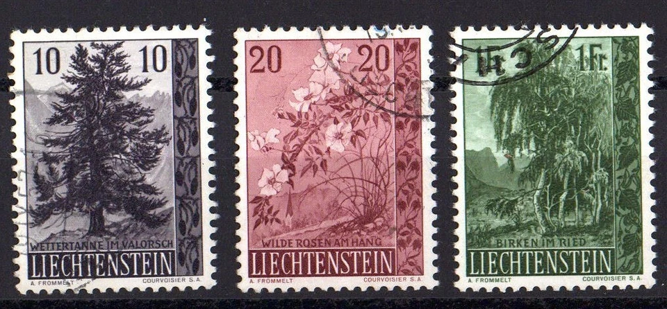 W1050 LIECHTENSTEIN 1957 Native Trees and Shrubs (I) used - Image 1 of 1