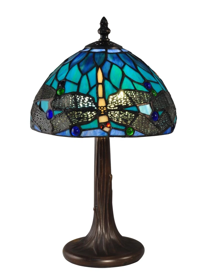 Lámpara de mesa de acento DALE TIFFANY CLASSIC libélula 1 luz latón antiguo metal Foto 1 de 1