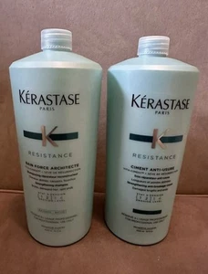 Kerastase Bain Force Architecte & Ciment Anti Usure 34oz / 1000ml duo w/ pumps - Picture 1 of 1
