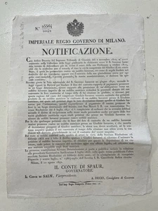 1842, Milano, Notificazione, Diritto, Giustizia, Giudizio Bavarese - Foto 1 di 3
