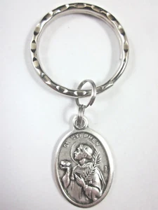 St Stephen Medal Italy Key Ring Gift Box & Prayer Card - Picture 1 of 4