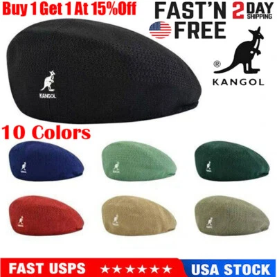 Kangol Boina Transpirable Sombrero Verano Newsboy Tejido Gorras Planas Informal Hombres Mujeres NUEVO Foto 1 de 4