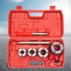 Ratchet Pipe Threader Set 6 Pieces Metal Taps Dies Tool Bspt Threading Kit - Picture 1 of 12